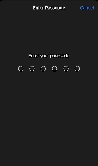 ☢Step 5: enter your mobile passcode to confirm the installation.