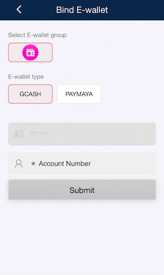 ☢Step 2: Enter the account number of the e-wallet.